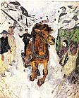 Horse Racing Paintings - Horse galloping 1912 by Edvard Munch